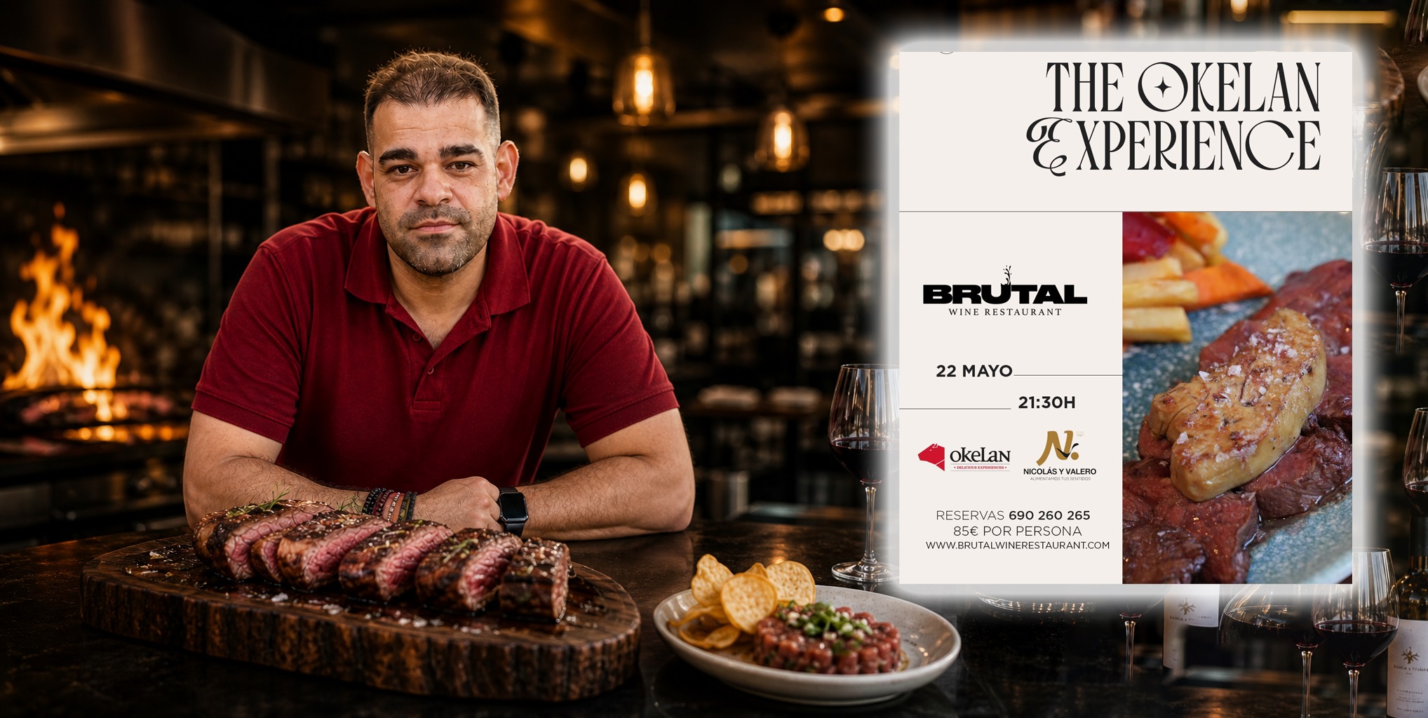 La carne tiene su propia partitura: Brutal Wine Restaurant firma The Okelan Experience, una sinfonía en ocho pases