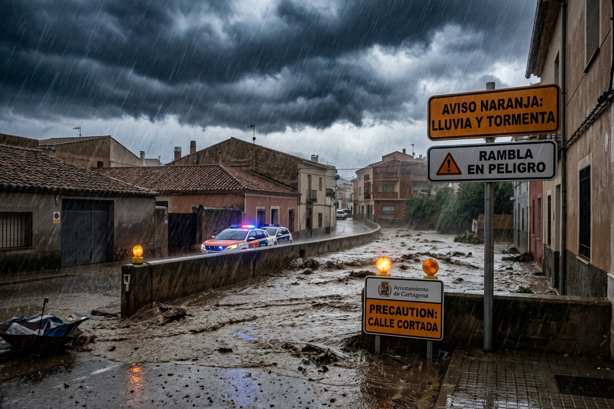temporal, lluvia, tormenta, granizo, rambla